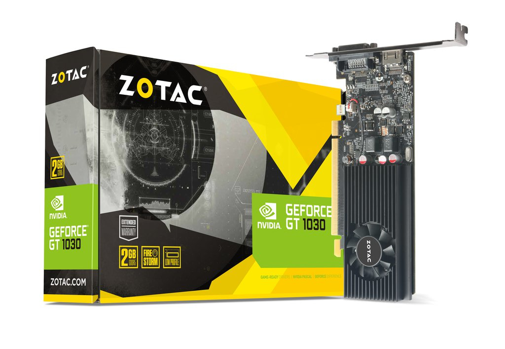 SCHEDA-VIDEO-PCI-EXPRESS-NVIDIA-ZOTAC-GEFORCE-GT-1030-CON-2GB-DEDICATI-GDDR5,-FREQUENZA-CORE-1227MHZ,-HDMI/VGA,-LOW-PROFILE,-ZT-P10300A-10L